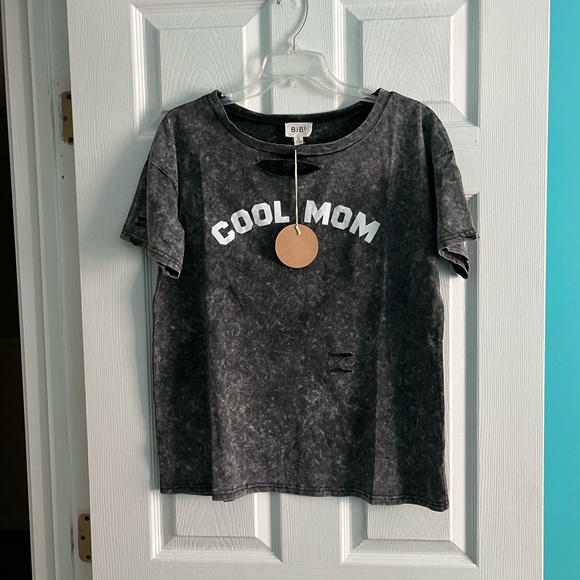 BIBI “Cool Mom” Black Acid Washed Tshirt - Picture 1 of 6